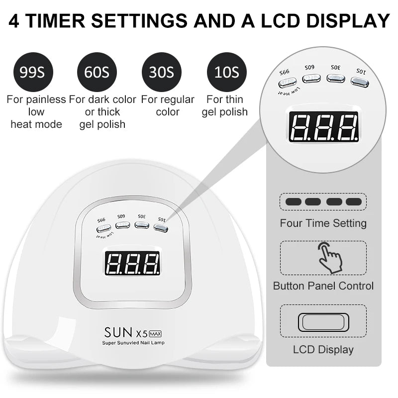 Professional UV Nail Dryer Lamp – Fast Drying with 45 LEDs and Auto Sensor