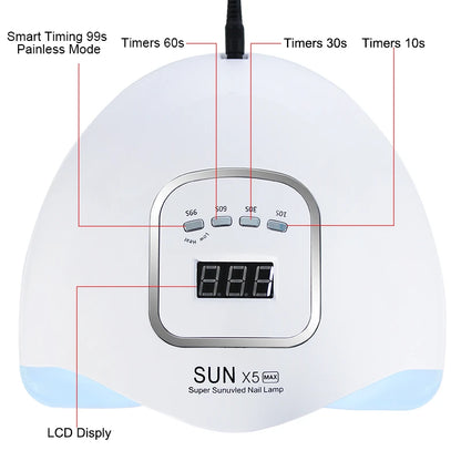 Professional UV Nail Dryer Lamp – Fast Drying with 45 LEDs and Auto Sensor